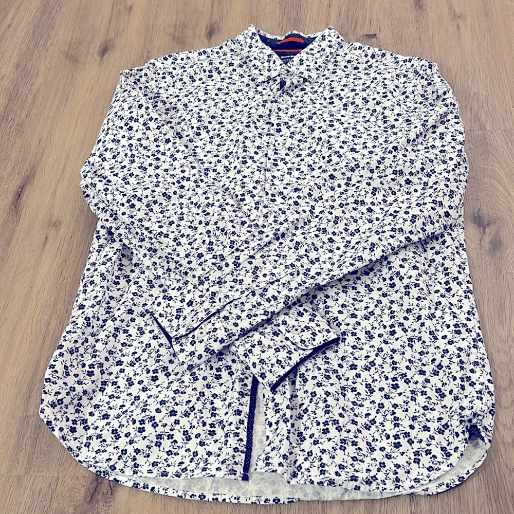 Cactus Man Ricky Singh Mens Shirt Size M Slim Fit Long Sleeve Floral Button Up